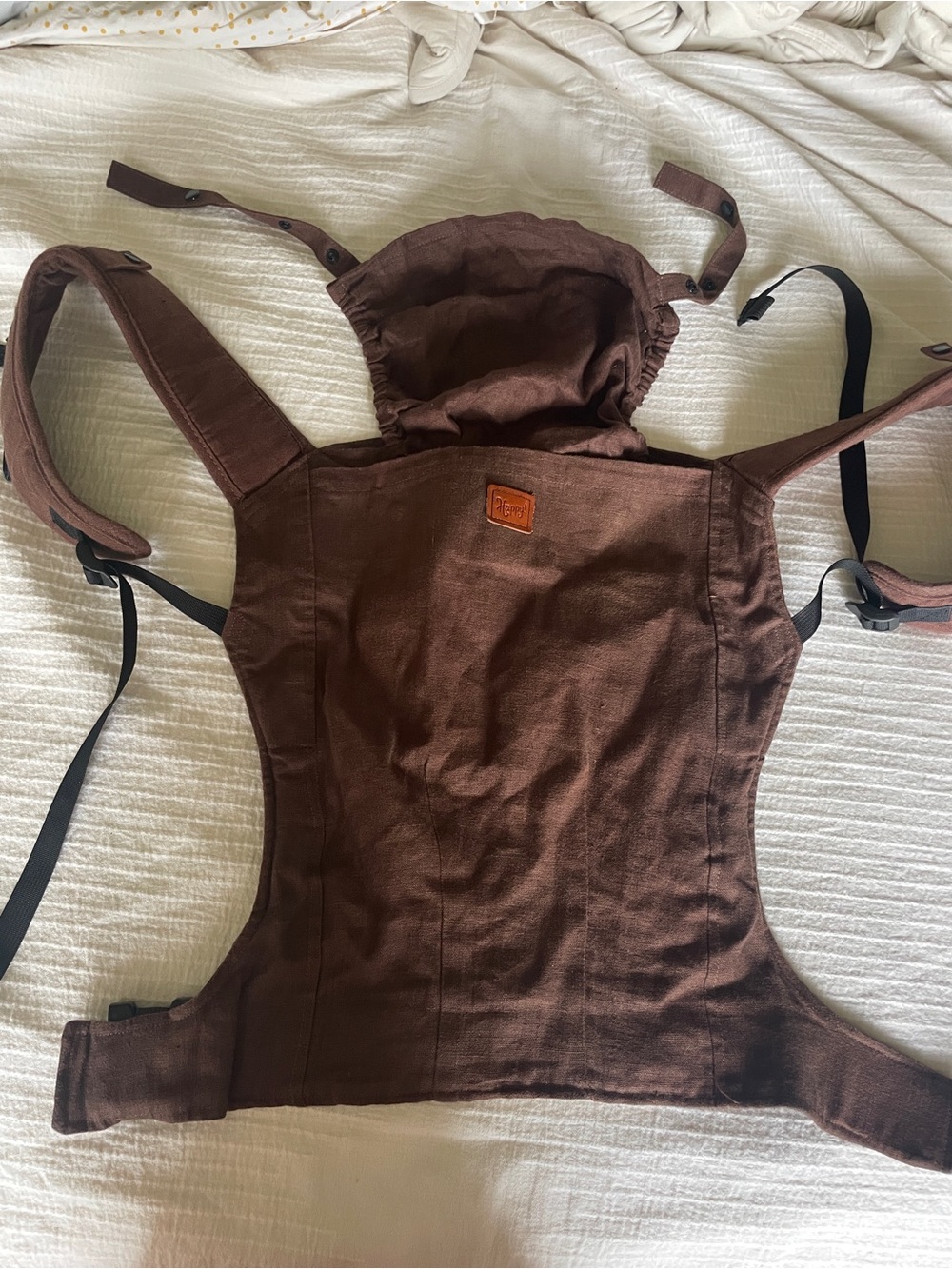 Happy Baby OG linen carrier brown with hood